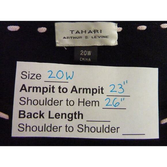 Tahari ASL Black Light Pink Striped Sleeveless Top 20W Knit Top Silk Blend - Picture 5 of 5